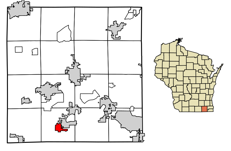 Locator map of Walworth