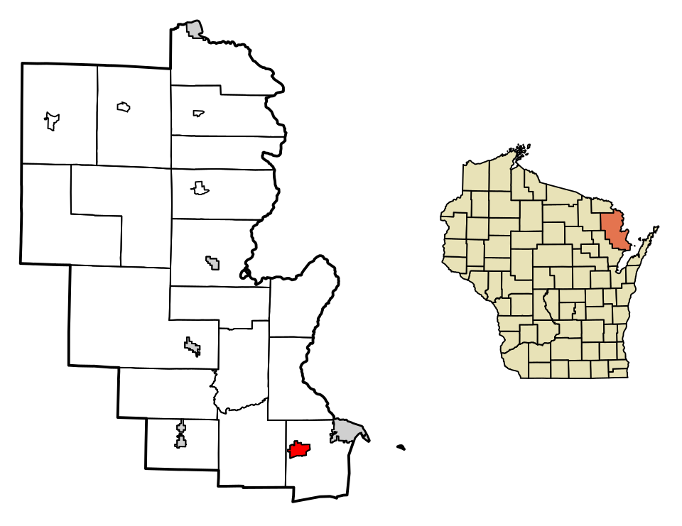 Locator map of Peshtigo