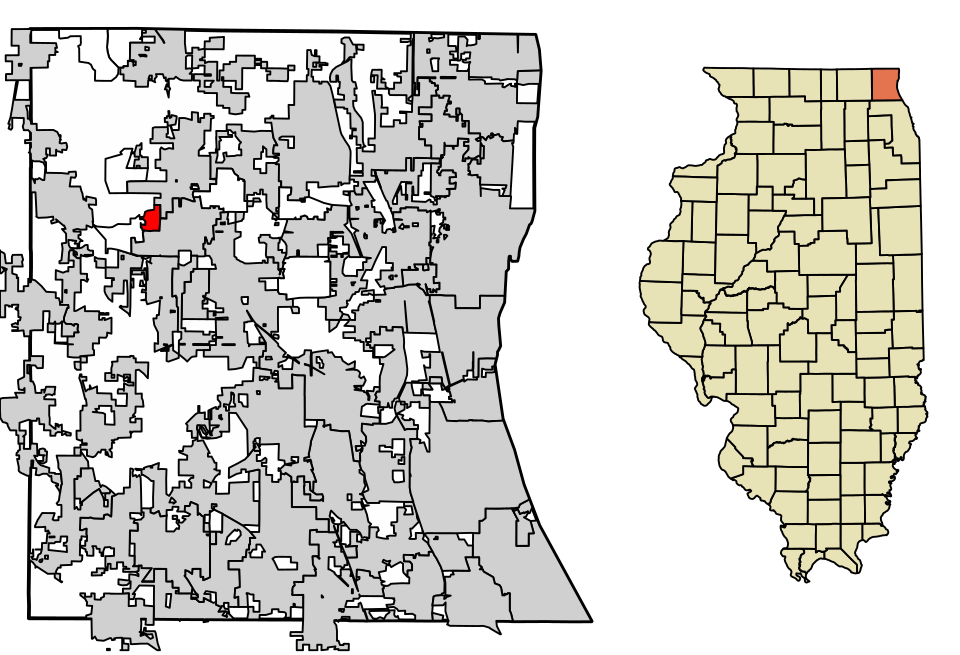 Locator map of Round Lake Heights