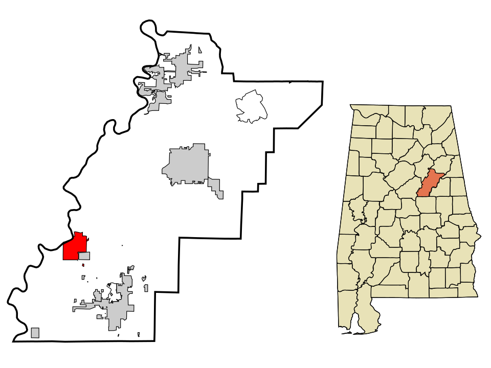 Locator map of Childersburg