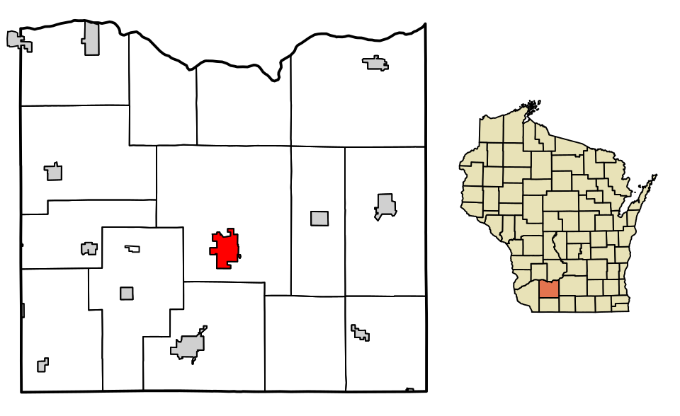 Locator map of Dodgeville