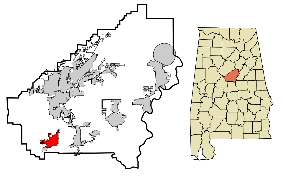 Locator map of Montevallo