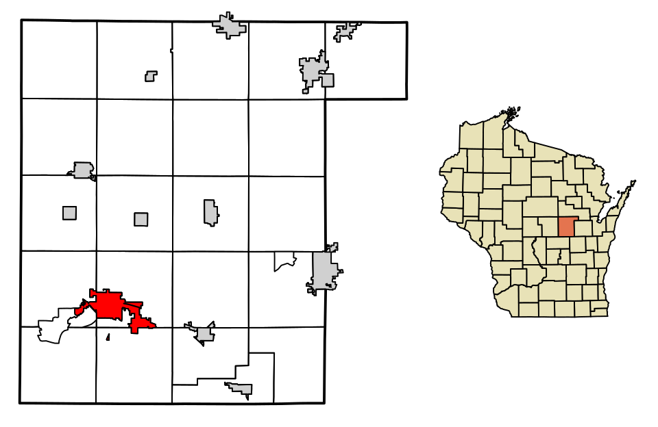 Locator map of Waupaca
