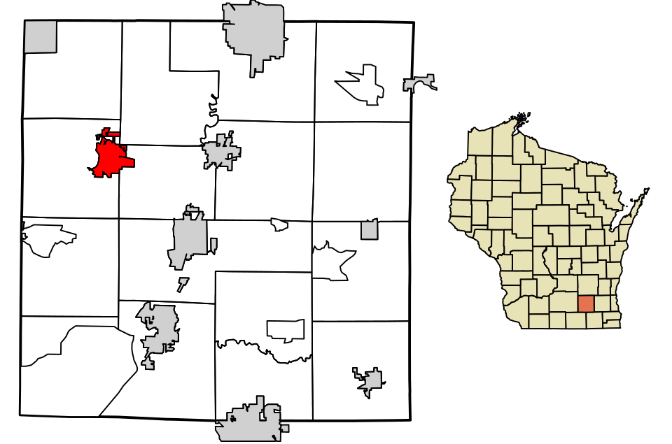 Locator map of Lake Mills