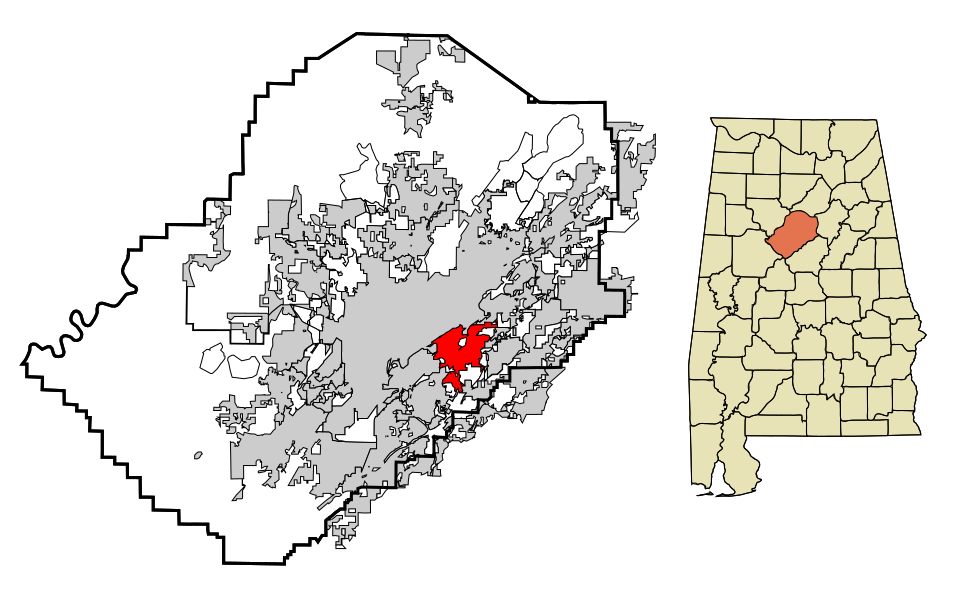 Locator map of Mountain Brook
