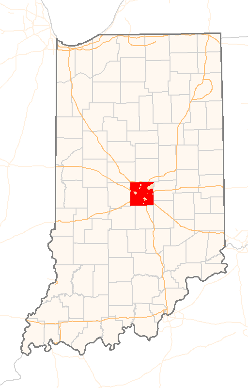 Locator map of Indianapolis