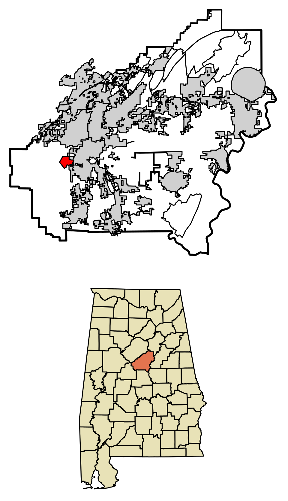 Locator map of Brantleyville