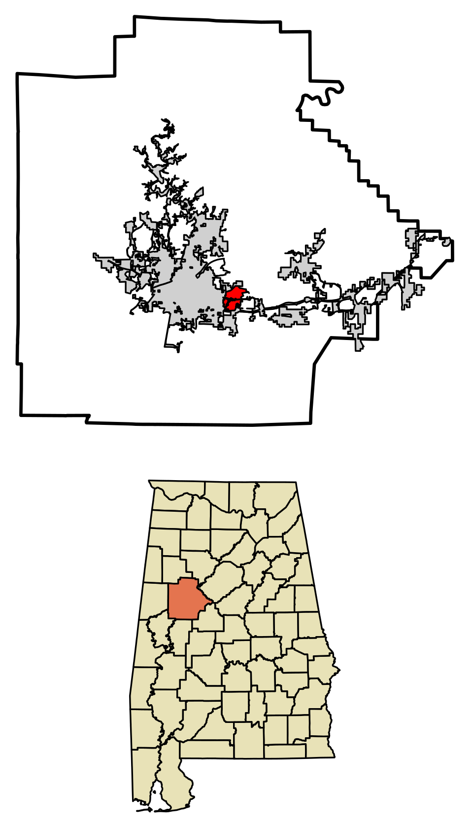 Locator map of Cottondale