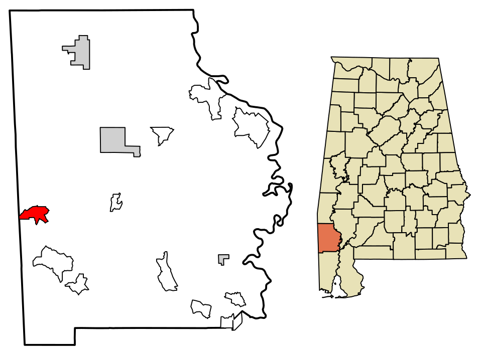 Locator map of Fruitdale