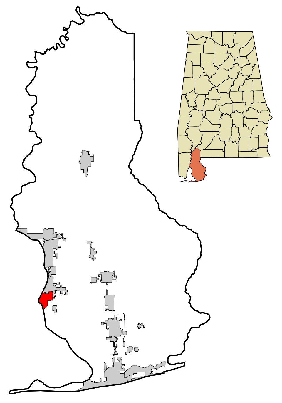 Locator map of Point Clear