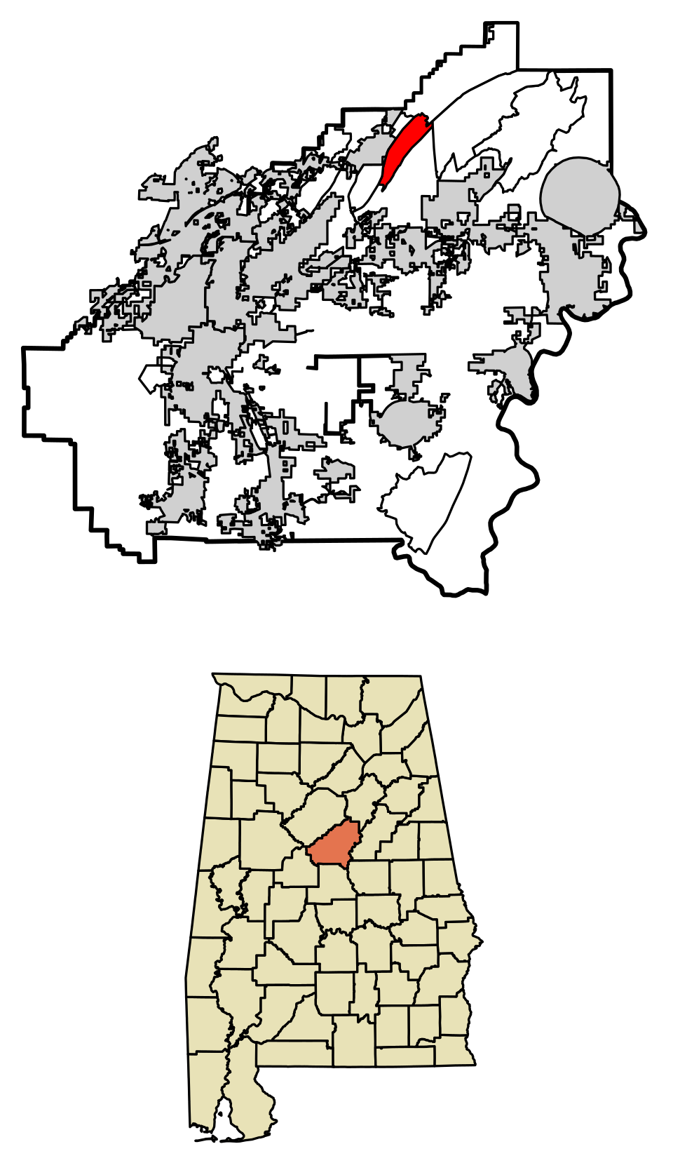 Locator map of Shoal Creek