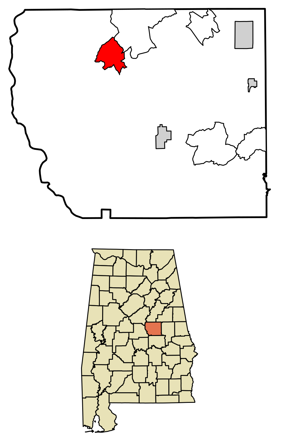 Locator map of Weogufka