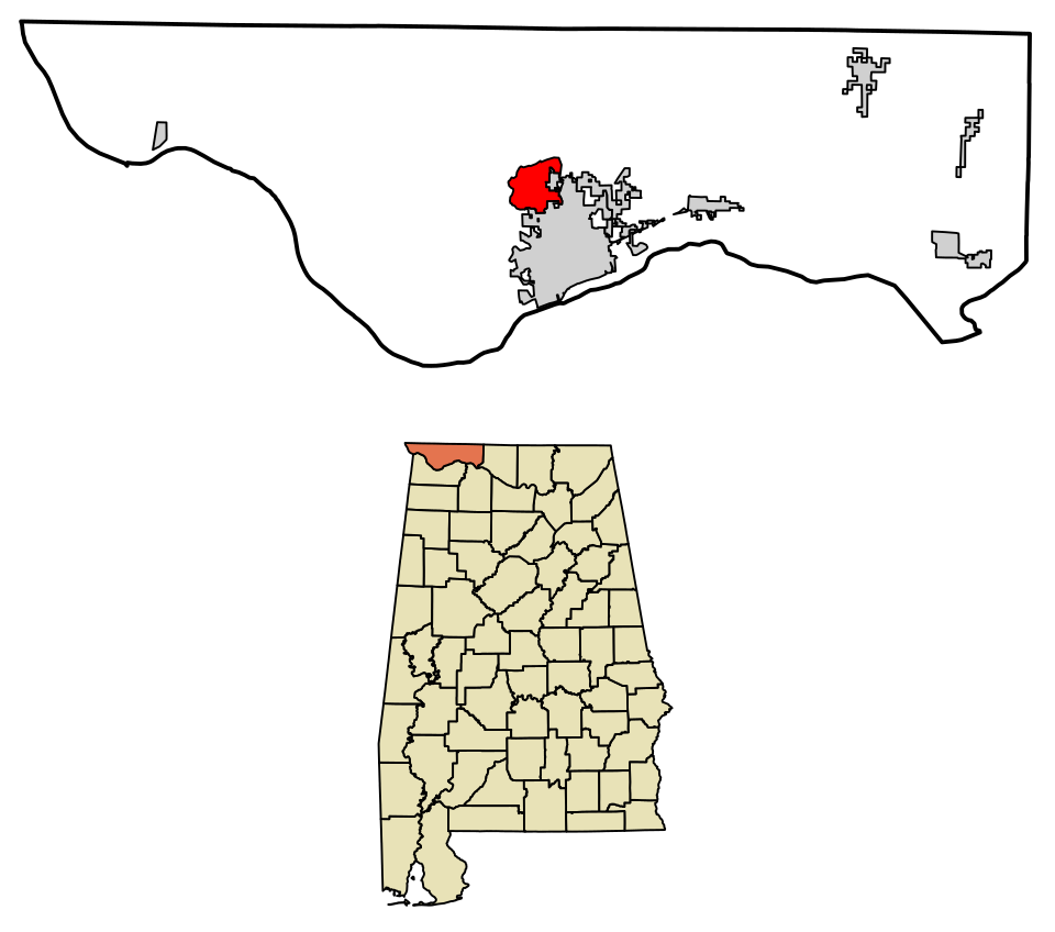 Locator map of Underwood-Petersville