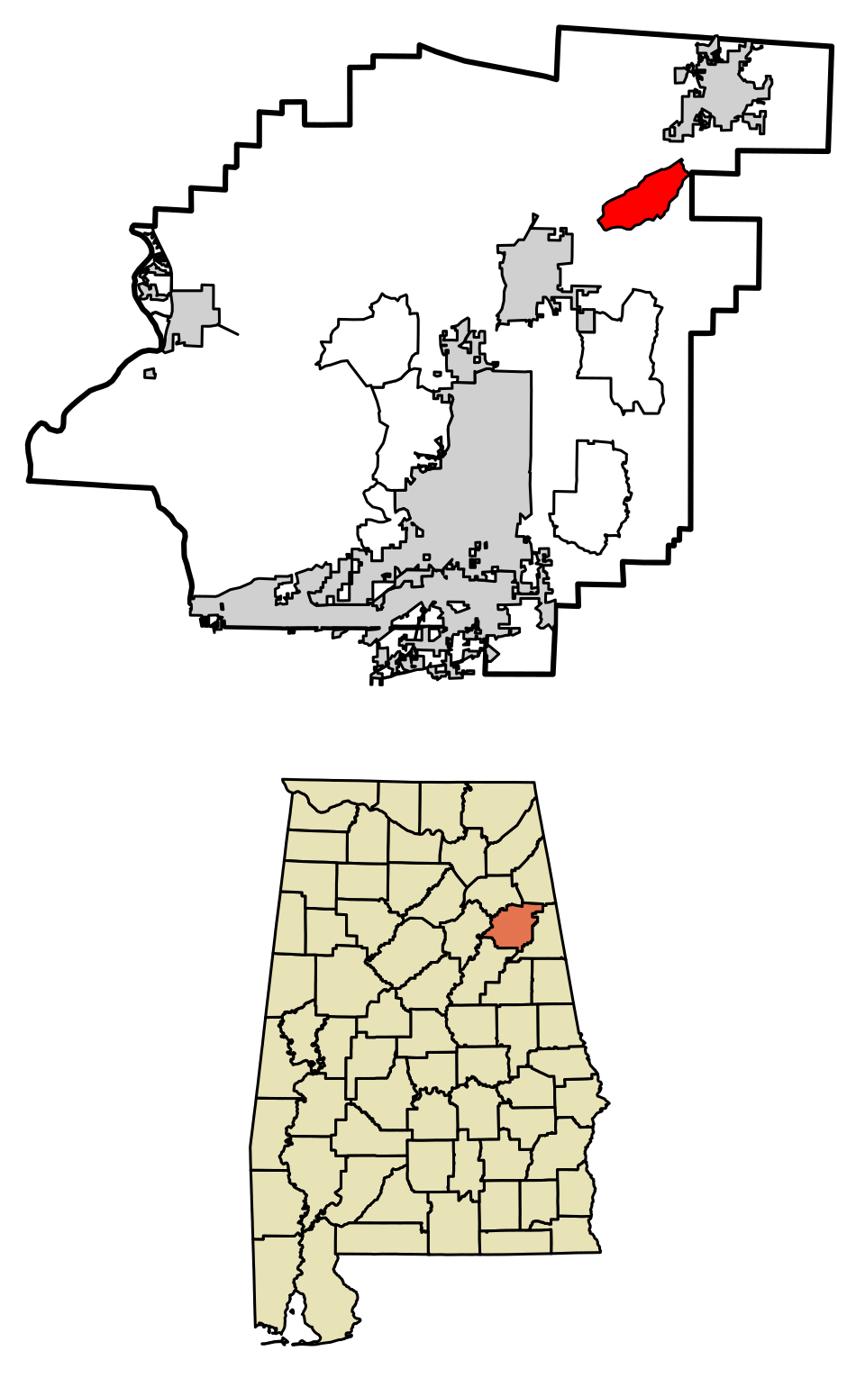 Locator map of Nances Creek