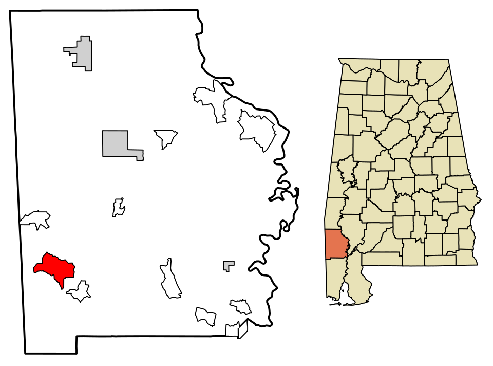 Locator map of Vinegar Bend