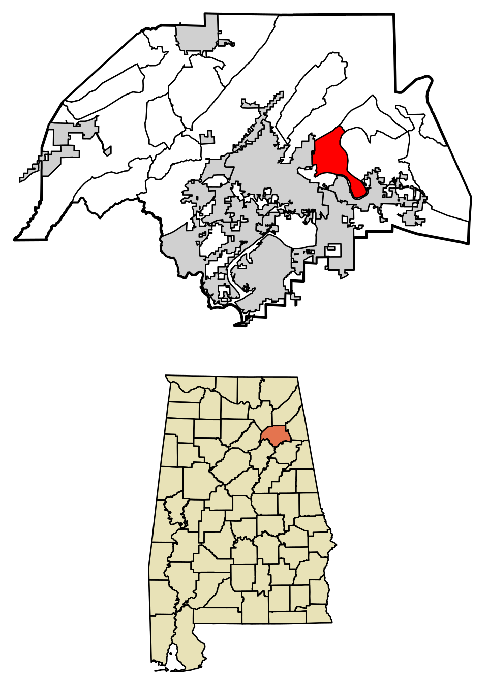 Locator map of Tidmore Bend