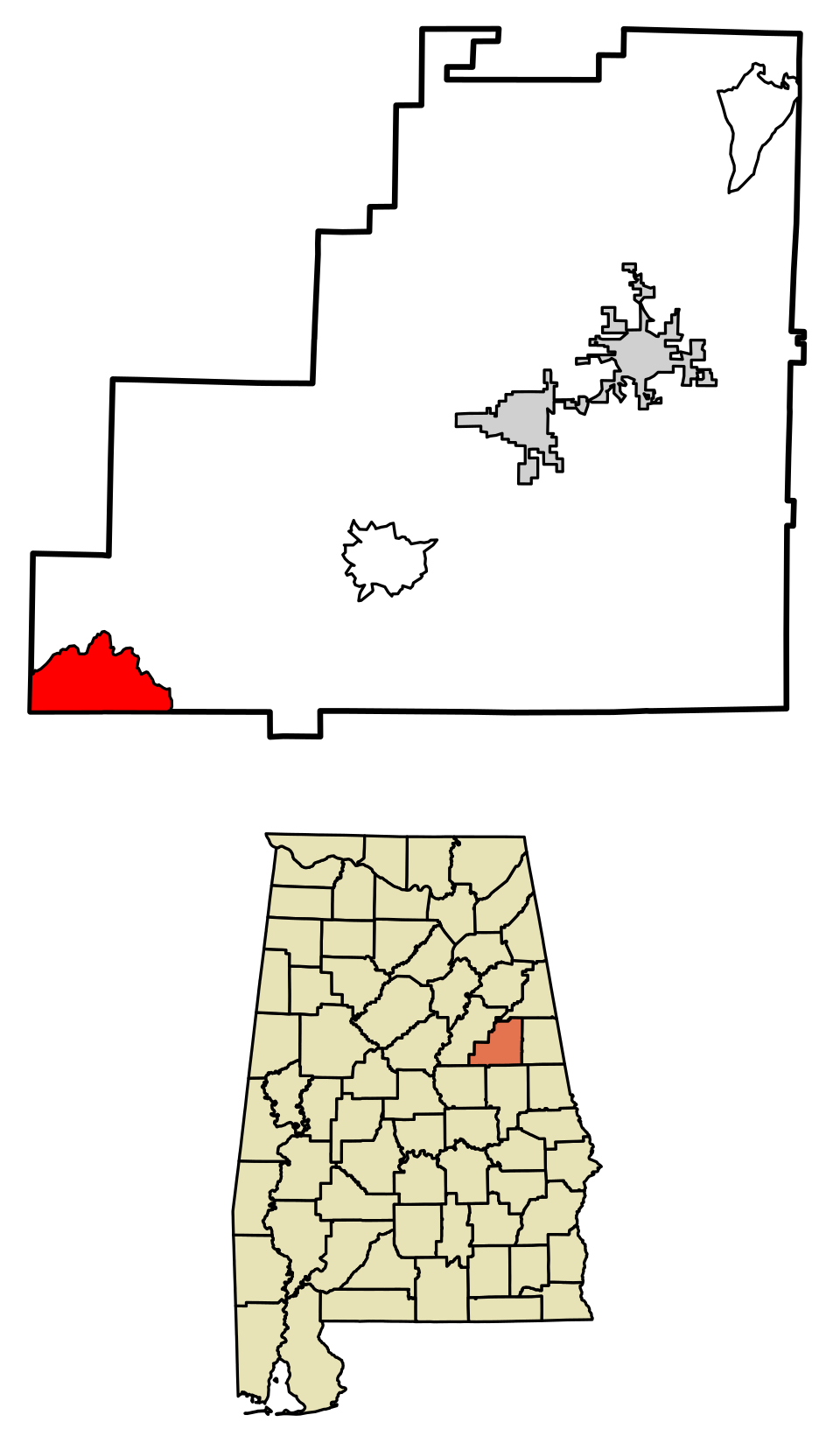 Locator map of Hollins