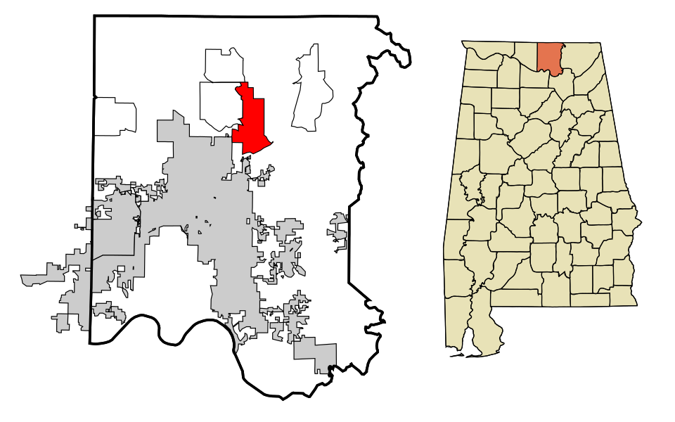 Locator map of Moores Mill
