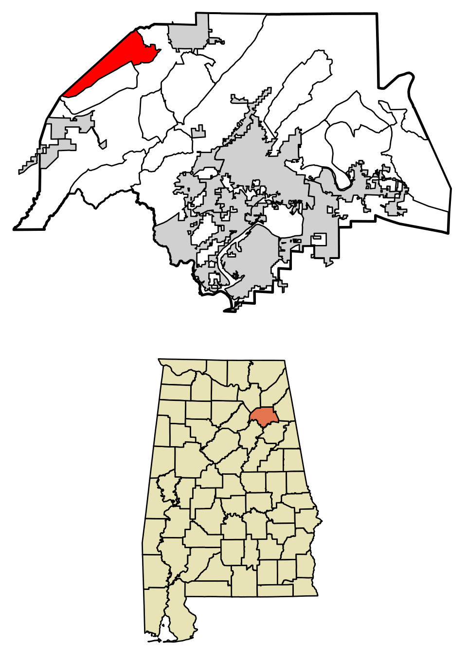 Locator map of New Union