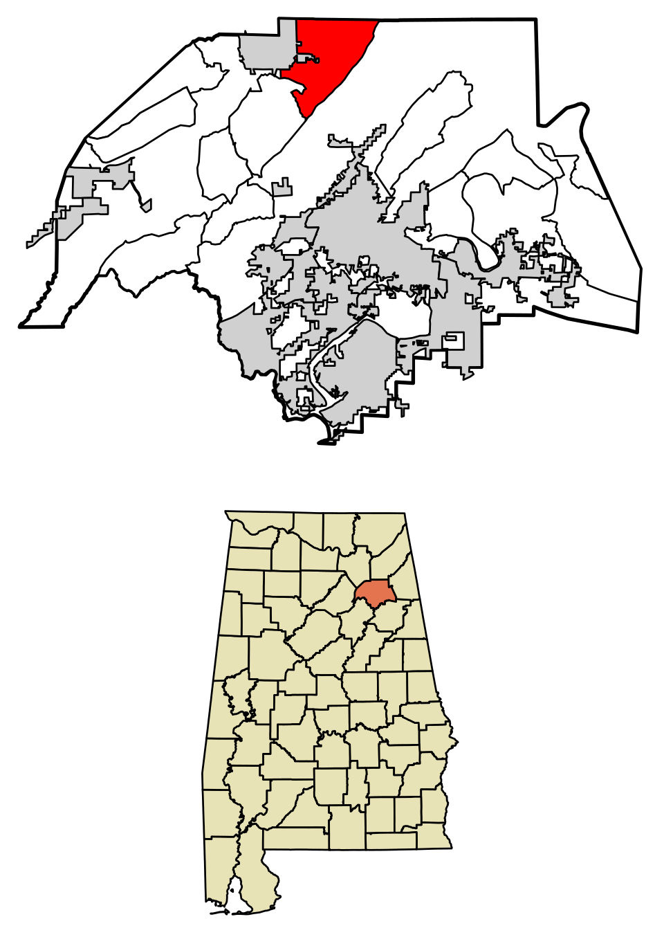 Locator map of Whitesboro