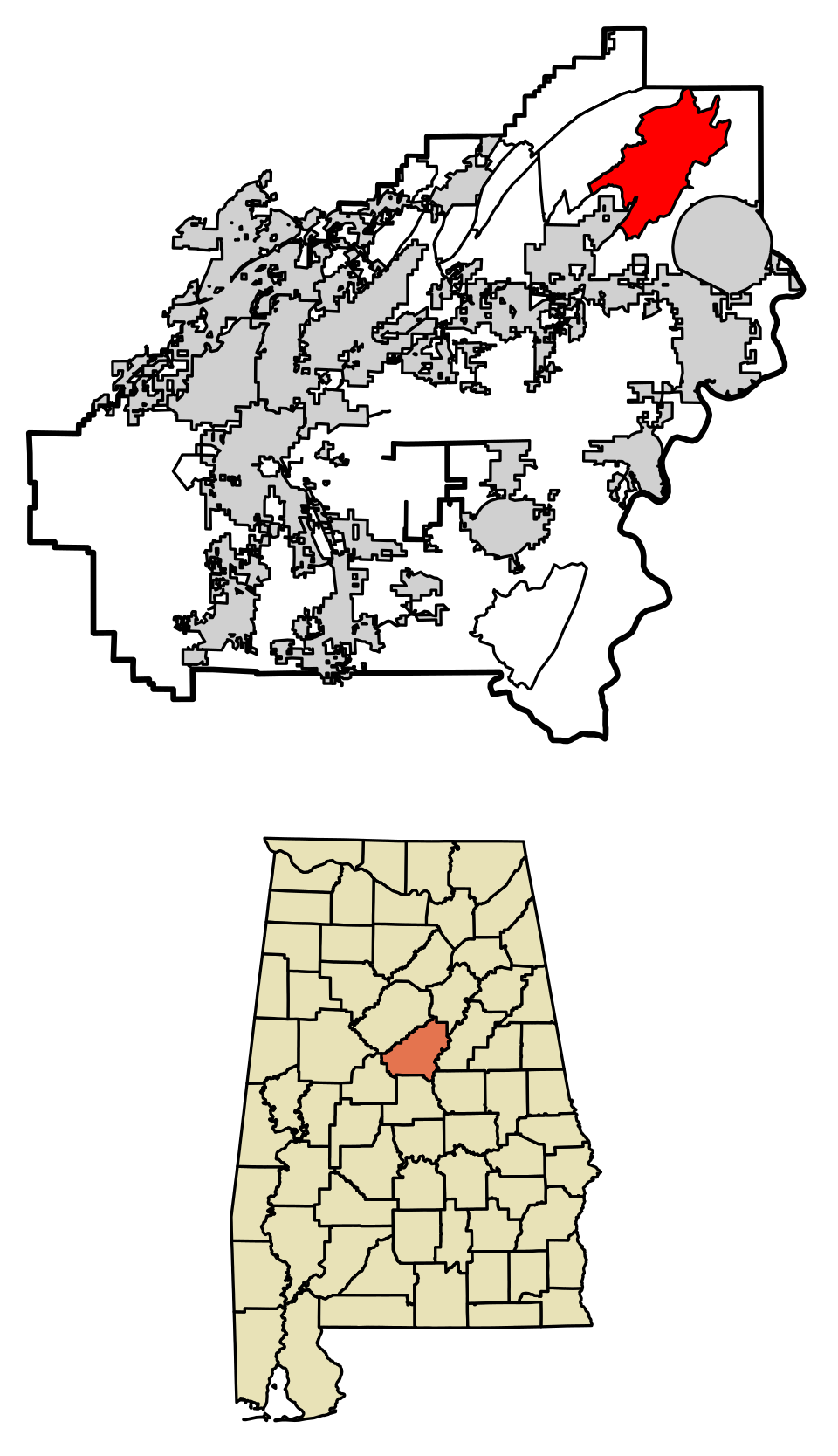 Locator map of Sterrett
