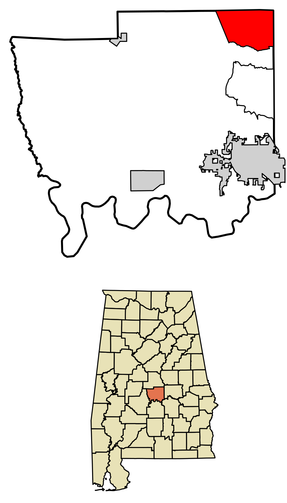 Locator map of Marbury