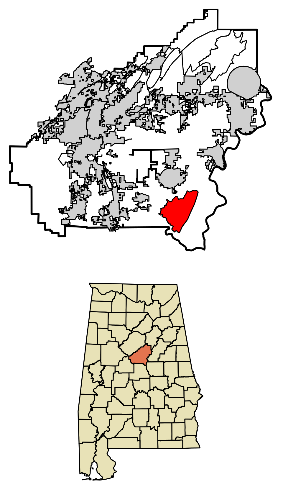 Locator map of Shelby