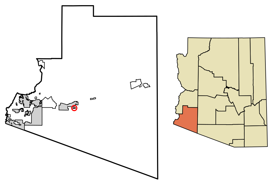 Locator map of Wellton Hills