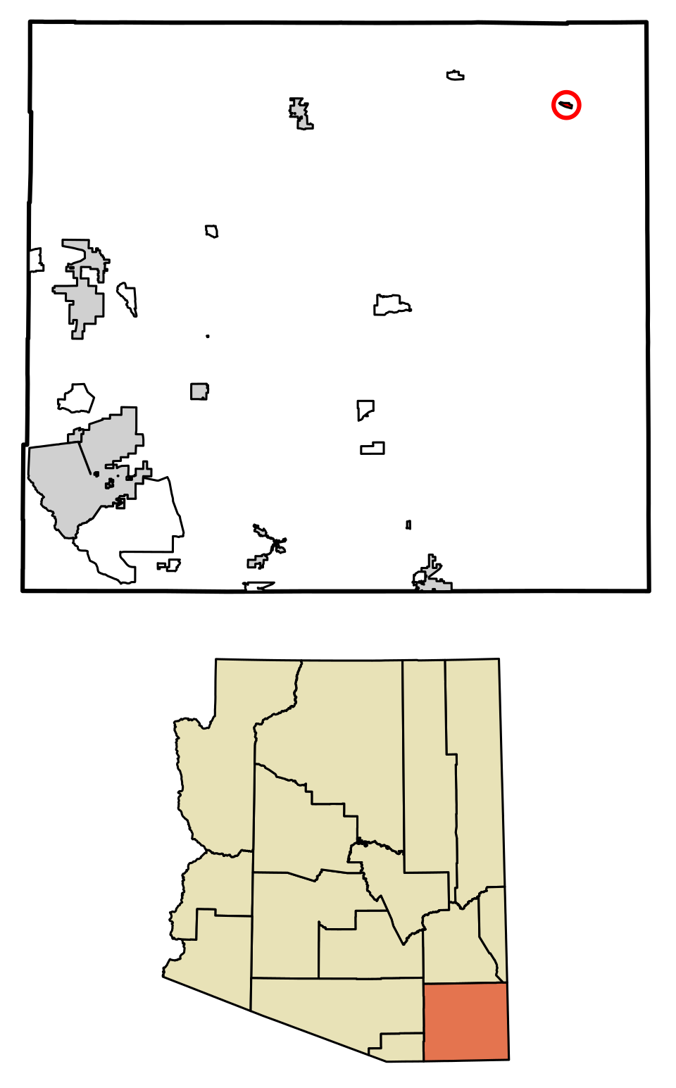 Locator map of San Simon