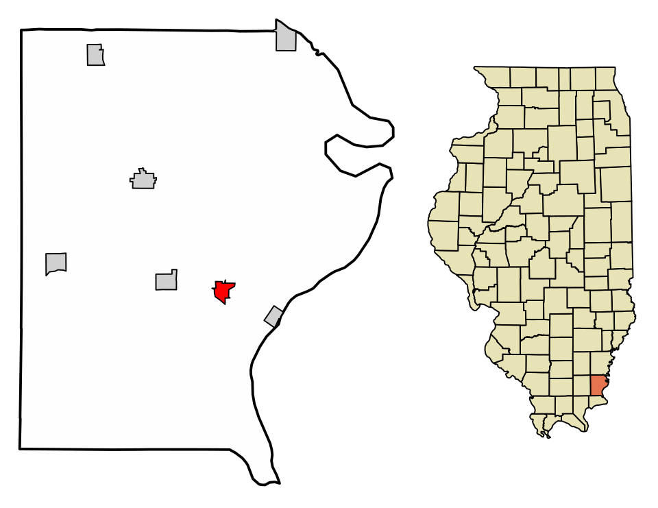 Locator map of Shawneetown