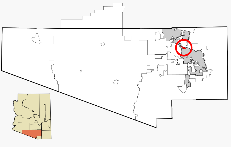 Locator map of Flowing Wells