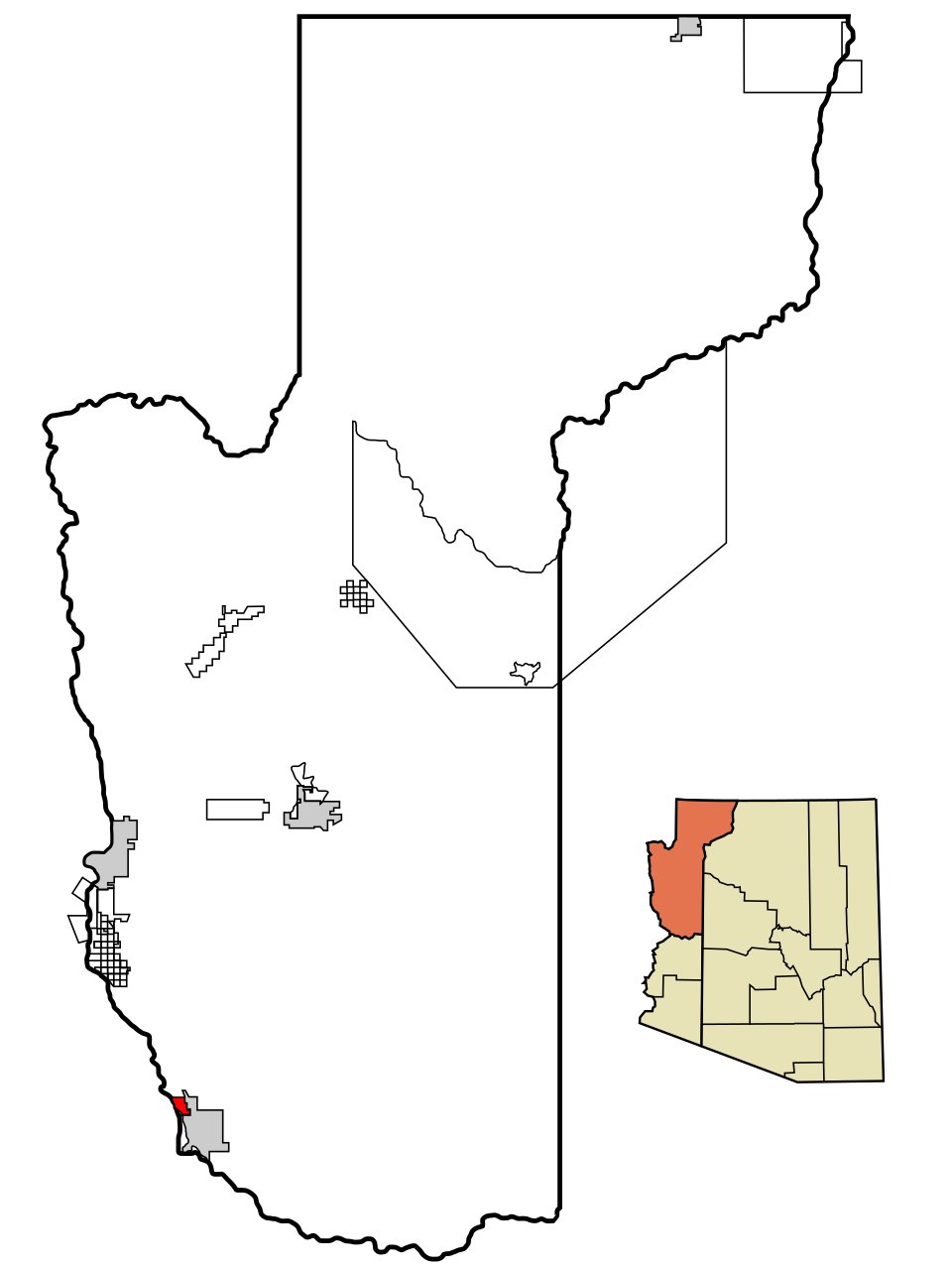Locator map of Desert Hills
