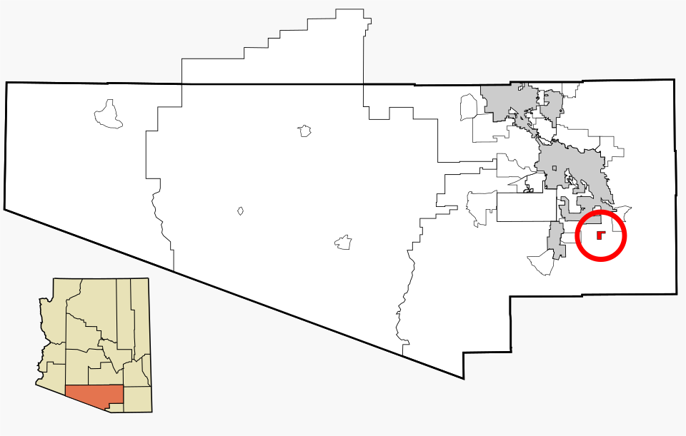 Map of Corona de Tucson