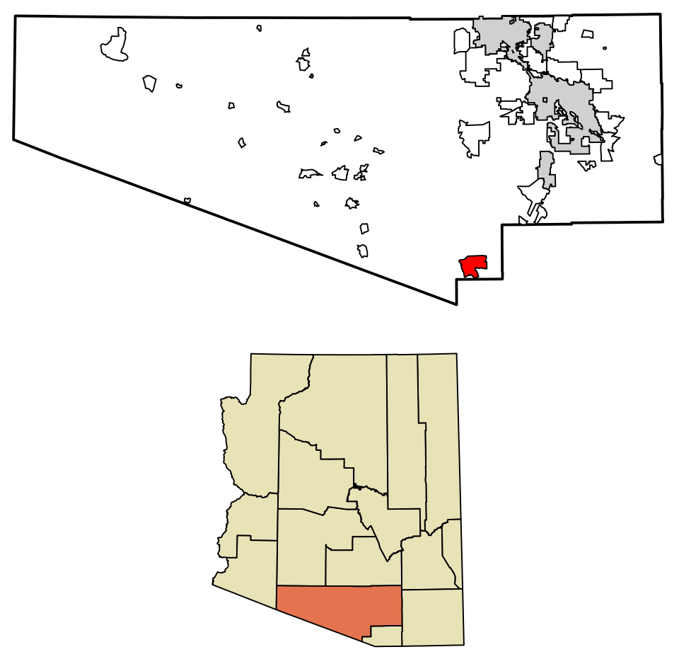 Locator map of Arivaca