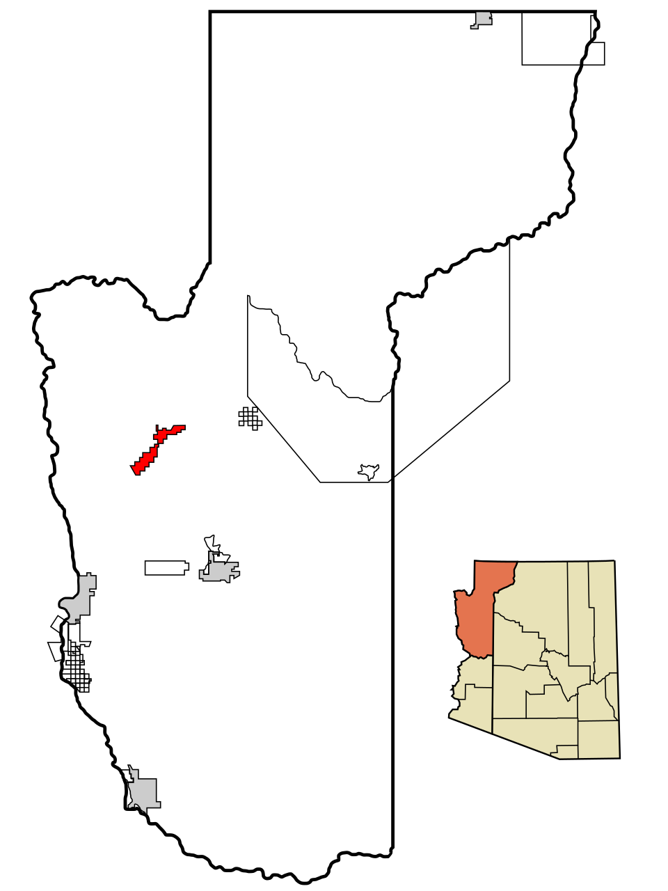 Locator map of Dolan Springs