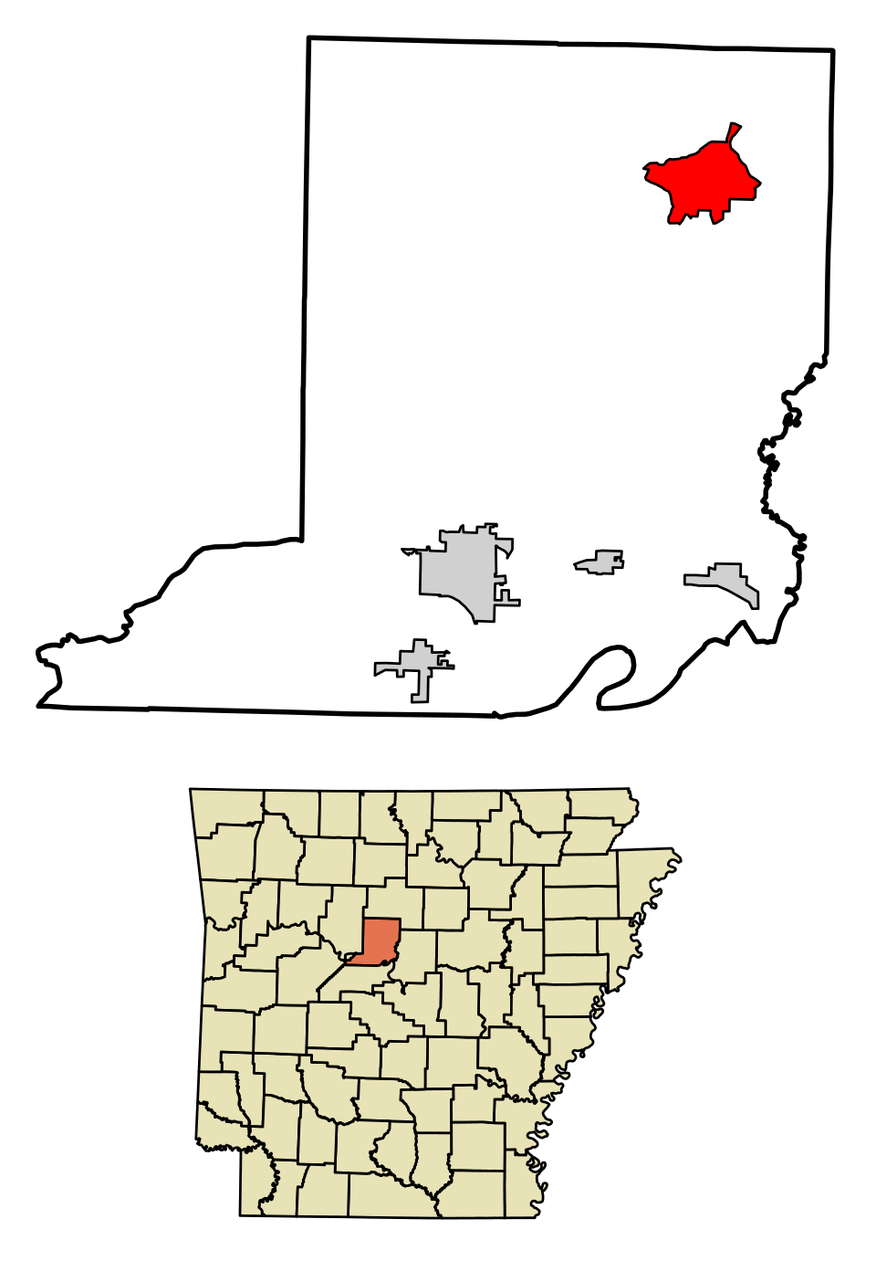 Locator map of Center Ridge