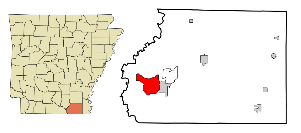 Locator map of West Crossett