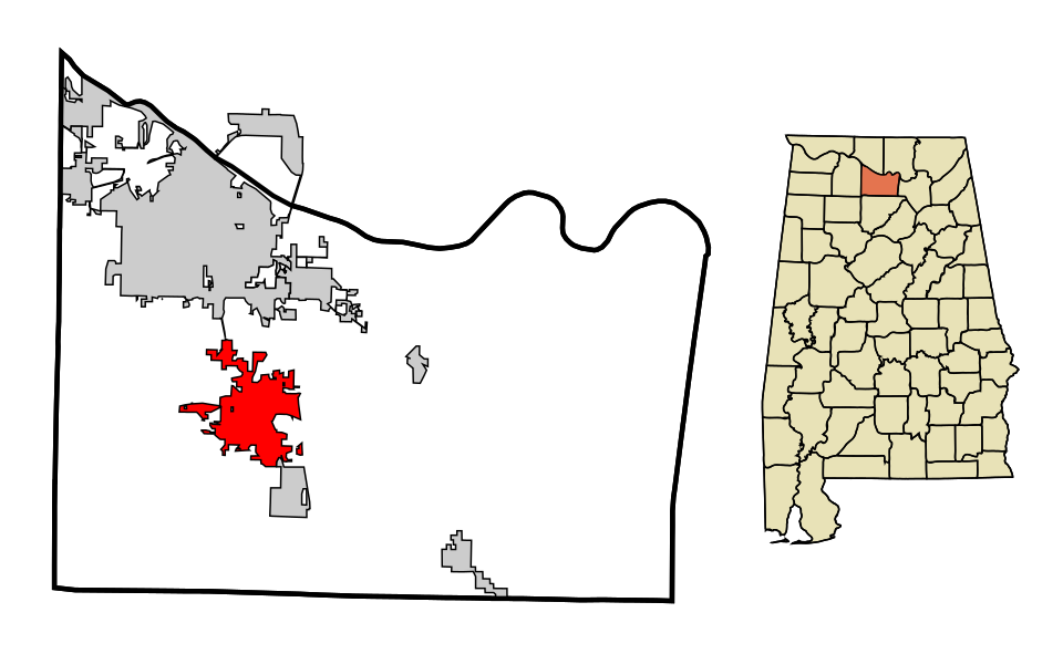 Locator map of Hartselle