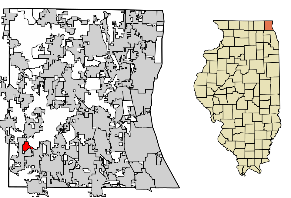 Locator map of Tower Lakes