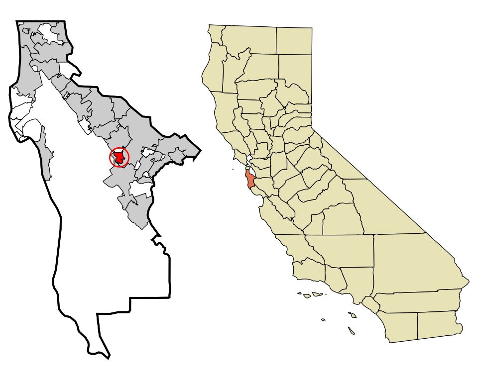 Locator map of Emerald Lake Hills