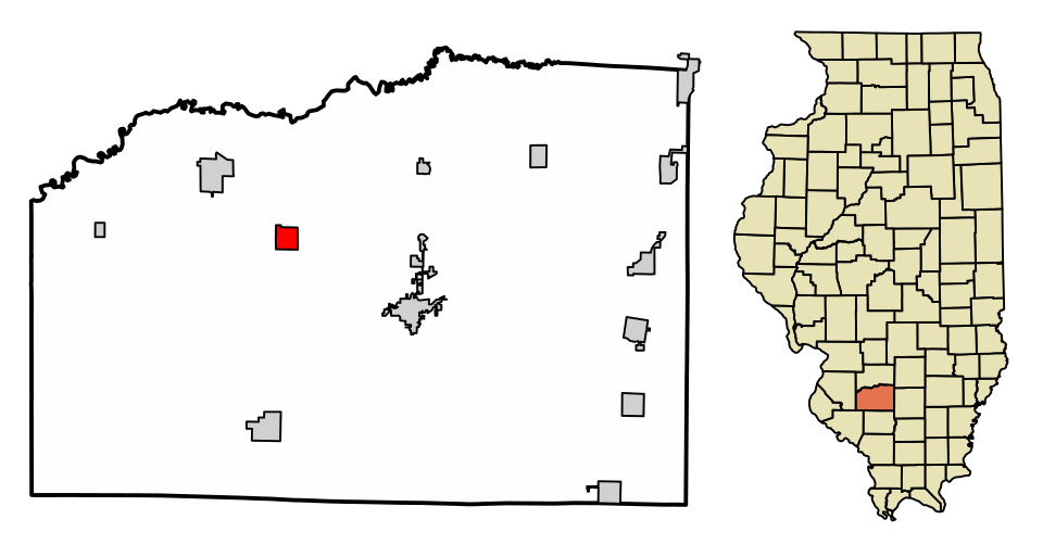 Locator map of Addieville