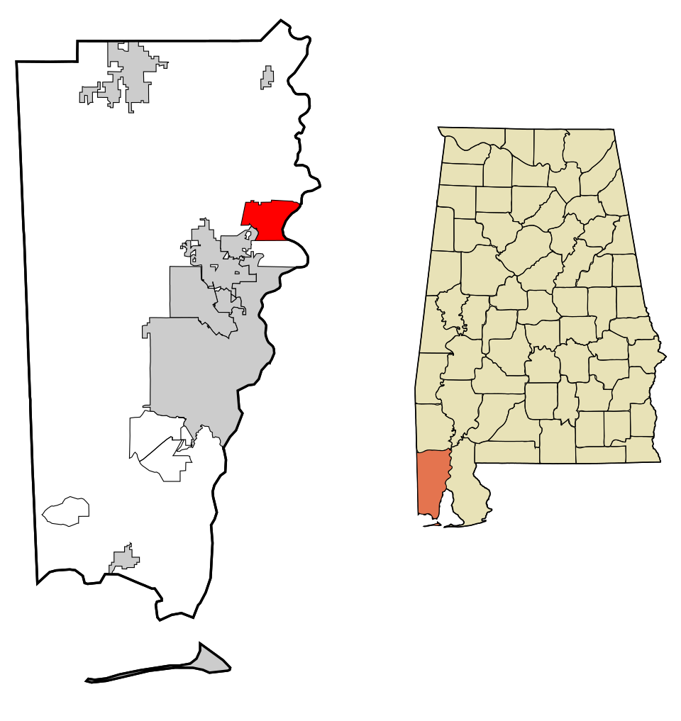 Locator map of Creola