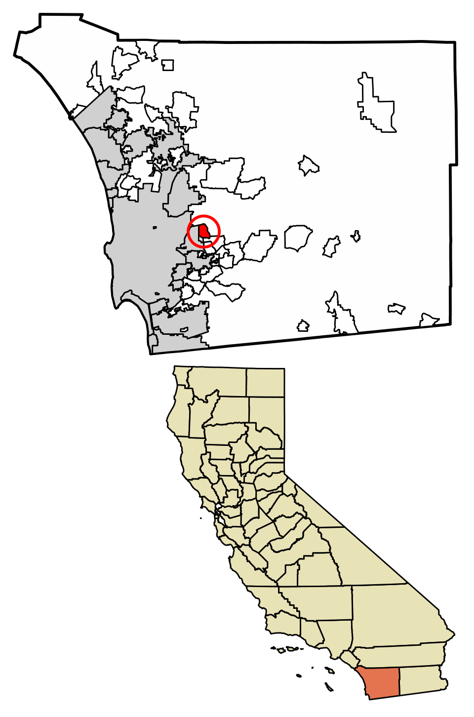 Locator map of Eucalyptus Hills
