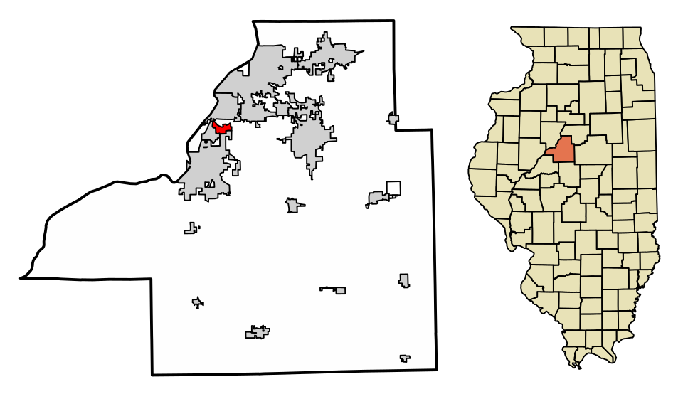 Locator map of Marquette Heights