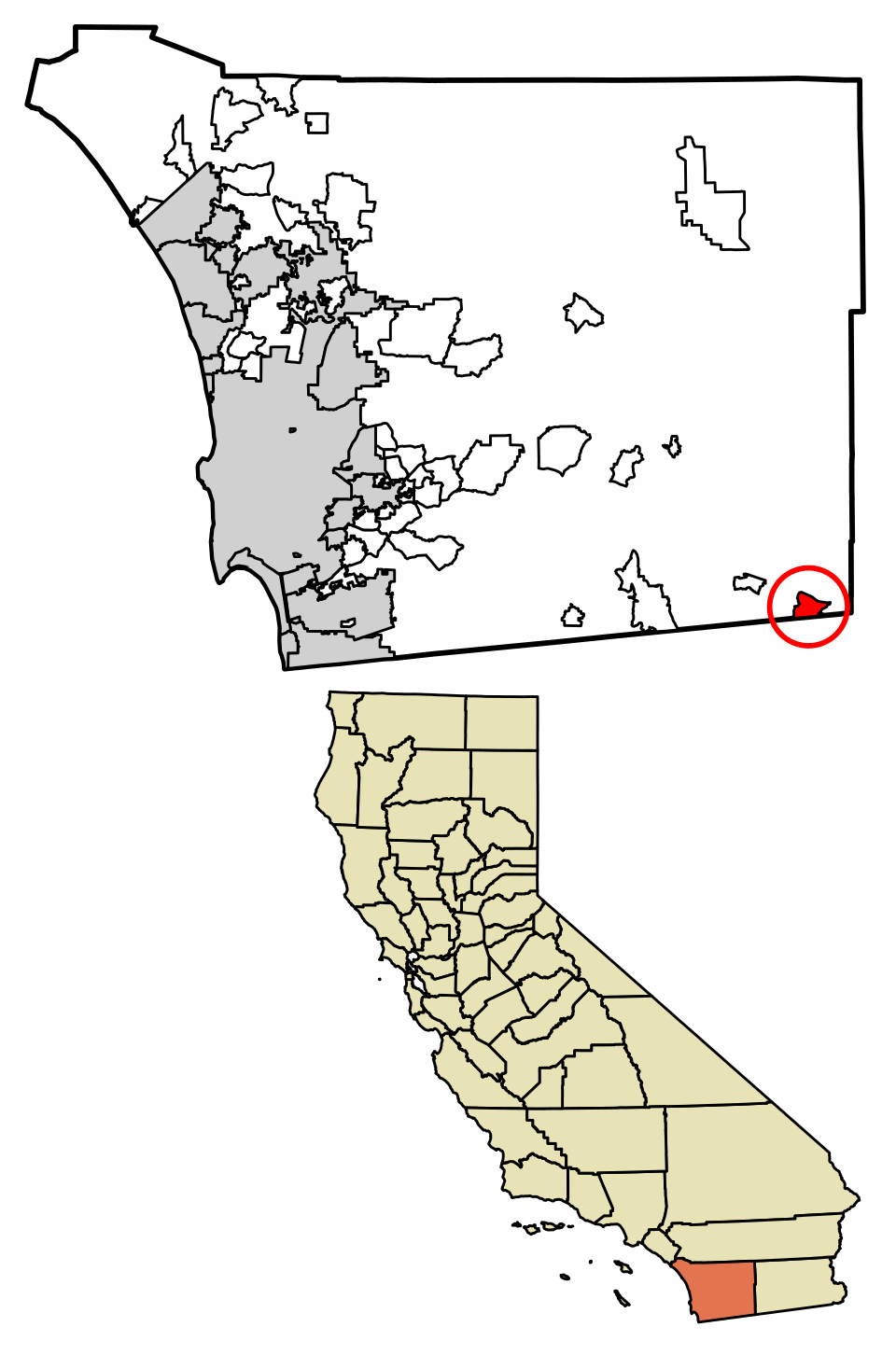 Locator map of Jacumba