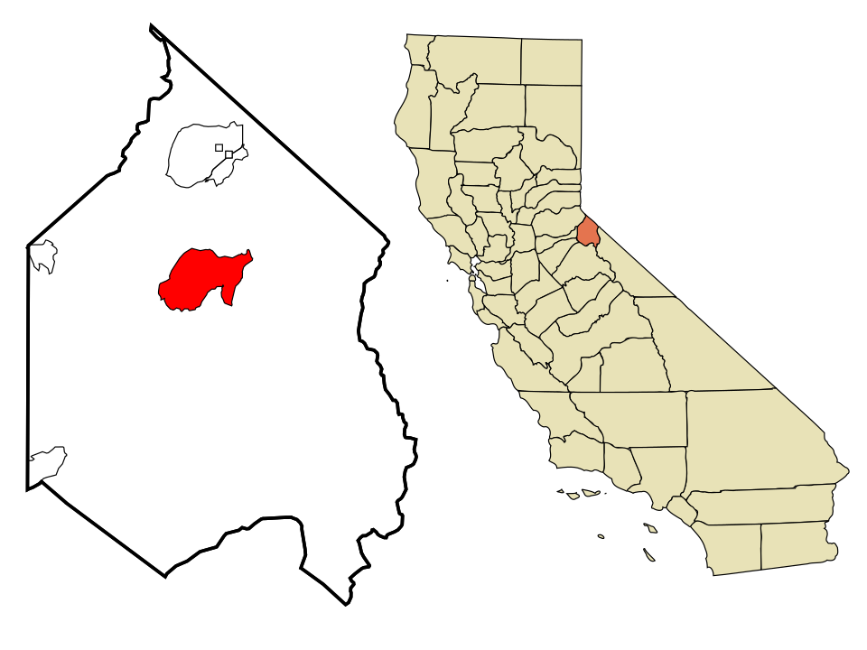 Locator map of Markleeville