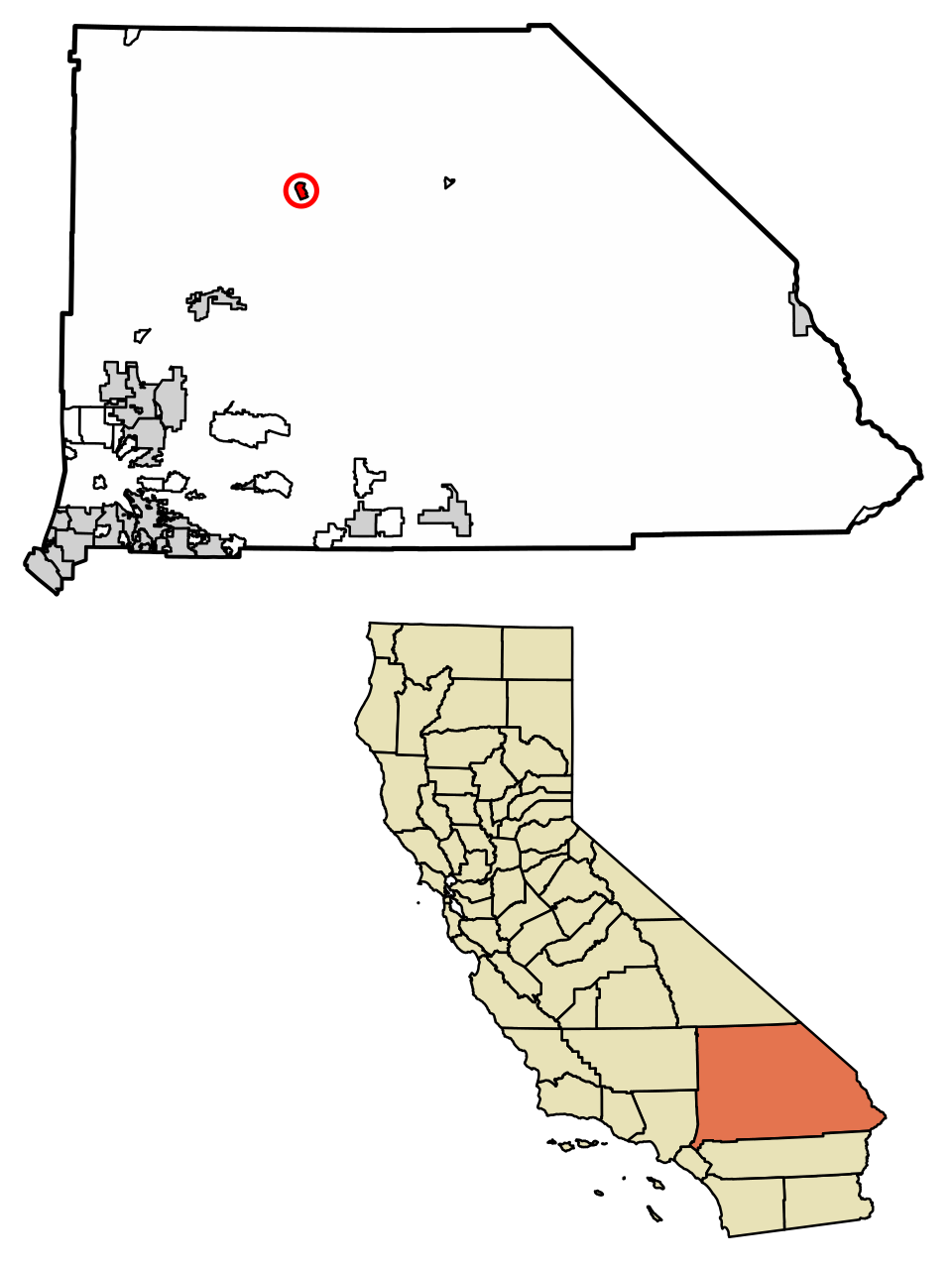 Locator map of Fort Irwin