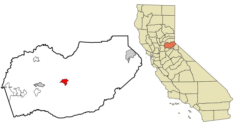 Locator map of Pollock Pines
