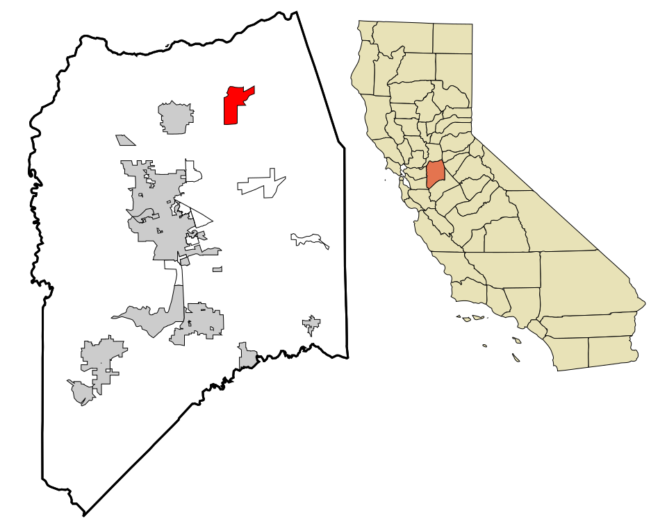 Locator map of Lockeford