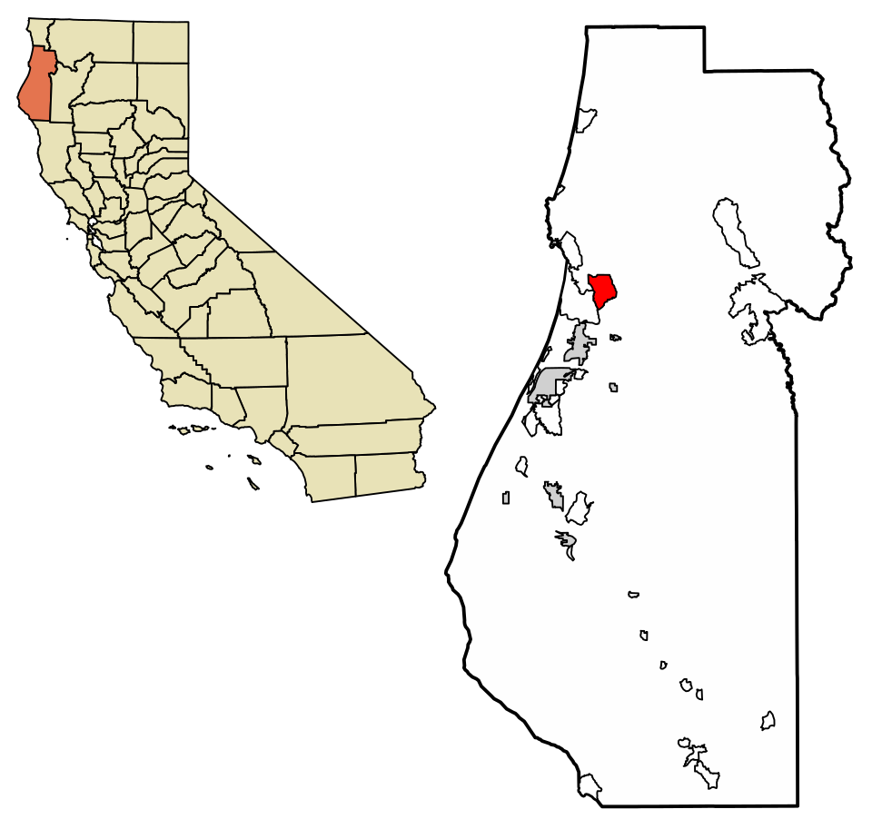 Locator map of Fieldbrook